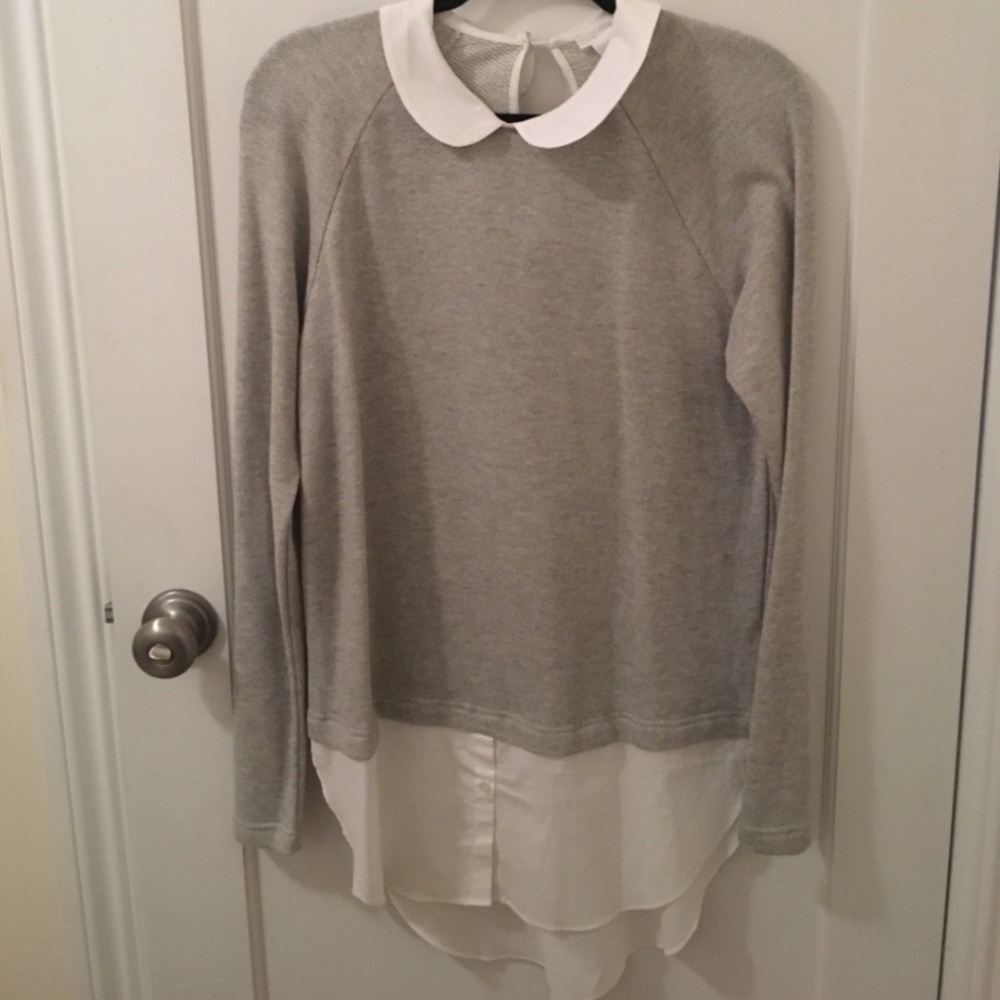 Twofer sweater combo w/Peter Pan collar